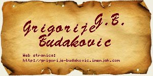 Grigorije Budaković vizit kartica